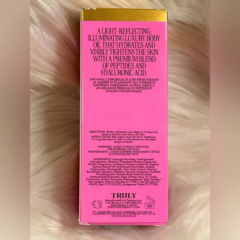 TRULY Birthday Sex Luxury Body Oil Vegan Hyaluronic Acid Boost 3.1 Oz / 90ML